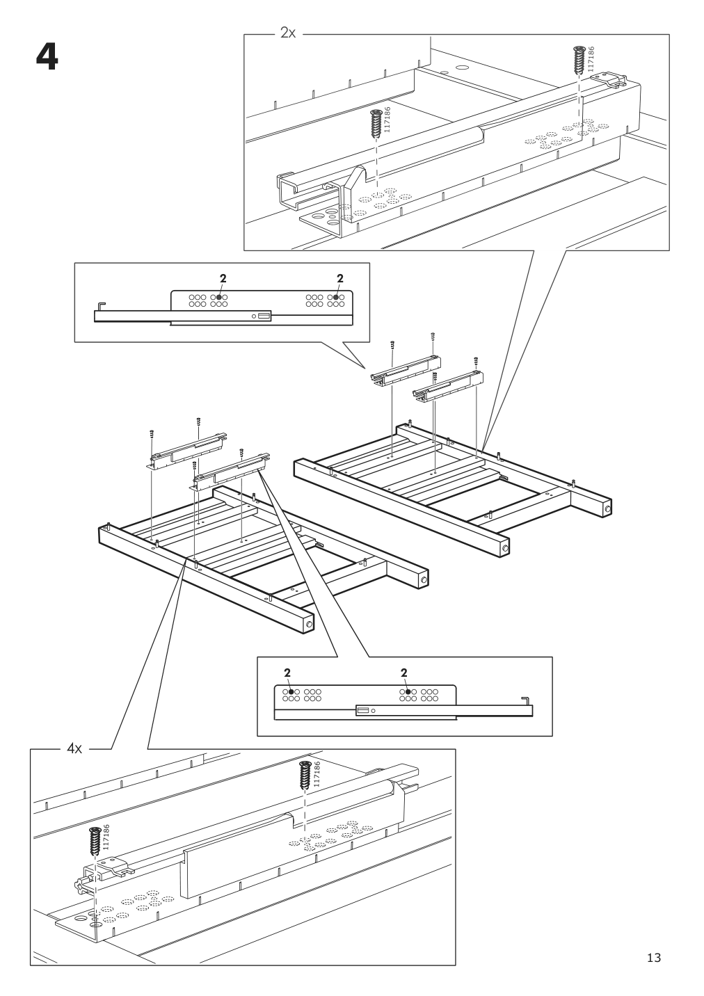 Assembly instructions for IKEA Hemnes open wash stand with 4 drawers gray | Page 13 - IKEA HEMNES open wash-stand with 4 drawers 704.971.67