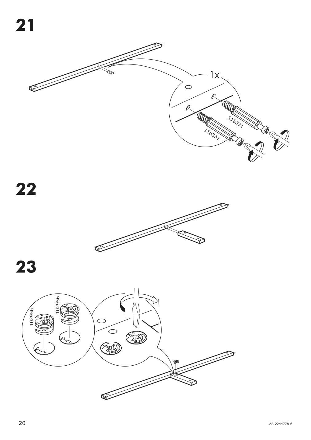 Assembly instructions for IKEA Hemnes open wash stand with 4 drawers gray | Page 20 - IKEA HEMNES open wash-stand with 4 drawers 704.971.67