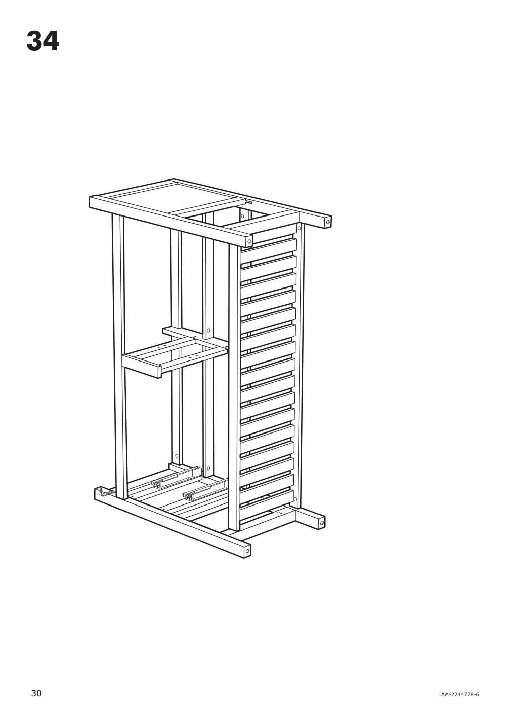 Assembly instructions for IKEA Hemnes open wash stand with 4 drawers gray | Page 30 - IKEA HEMNES open wash-stand with 4 drawers 704.971.67