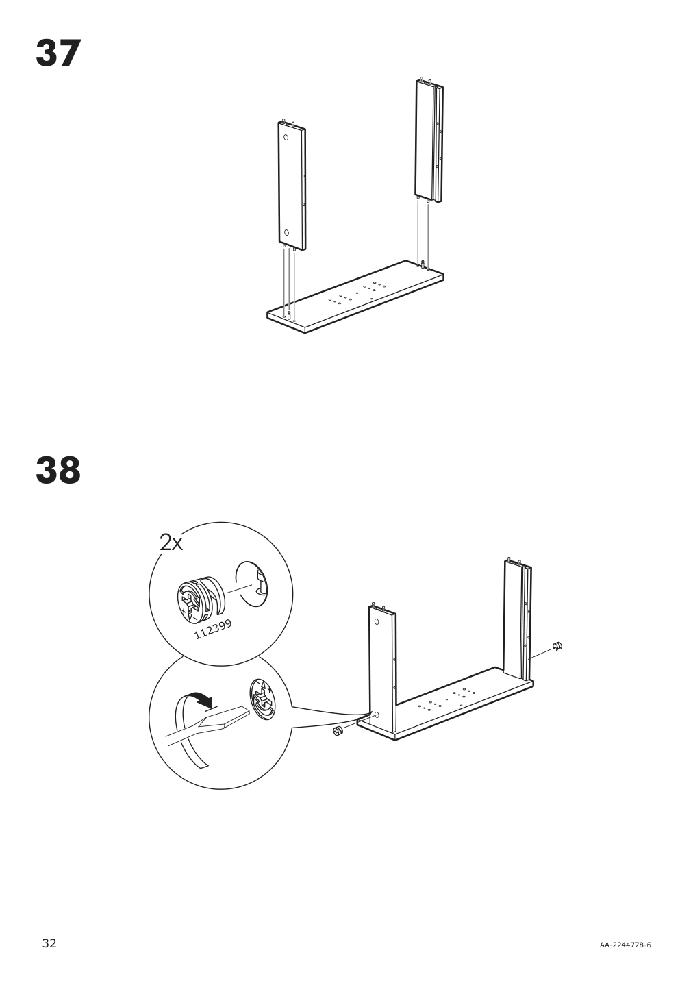 Assembly instructions for IKEA Hemnes open wash stand with 4 drawers gray | Page 32 - IKEA HEMNES open wash-stand with 4 drawers 704.971.67