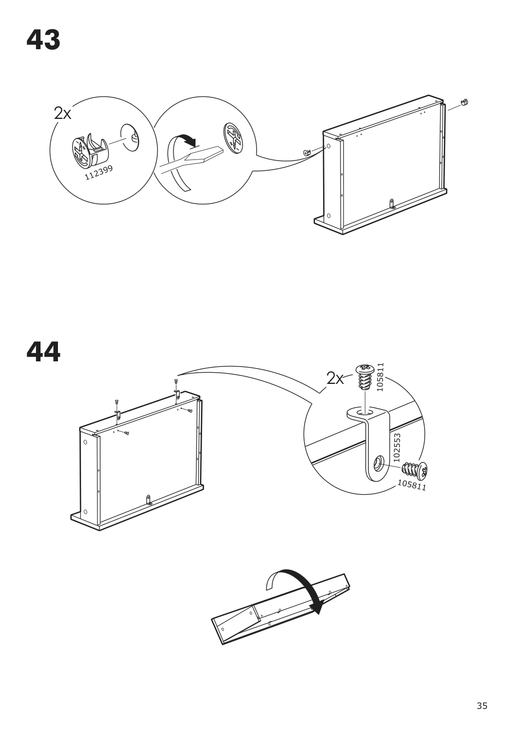 Assembly instructions for IKEA Hemnes open wash stand with 4 drawers gray | Page 35 - IKEA HEMNES open wash-stand with 4 drawers 704.971.67