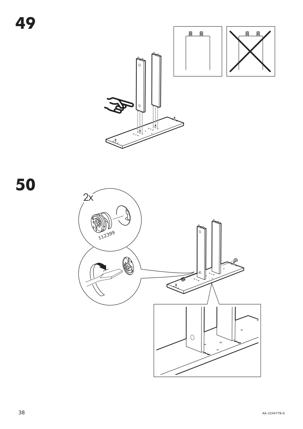 Assembly instructions for IKEA Hemnes open wash stand with 4 drawers gray | Page 38 - IKEA HEMNES open wash-stand with 4 drawers 704.971.67