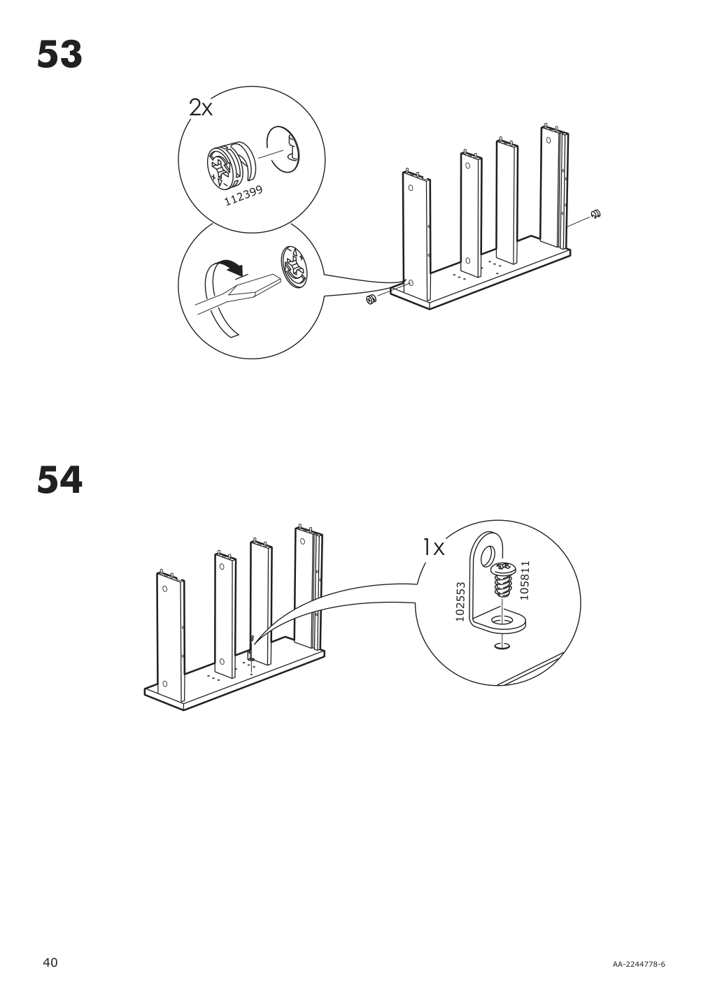 Assembly instructions for IKEA Hemnes open wash stand with 4 drawers gray | Page 40 - IKEA HEMNES open wash-stand with 4 drawers 704.971.67