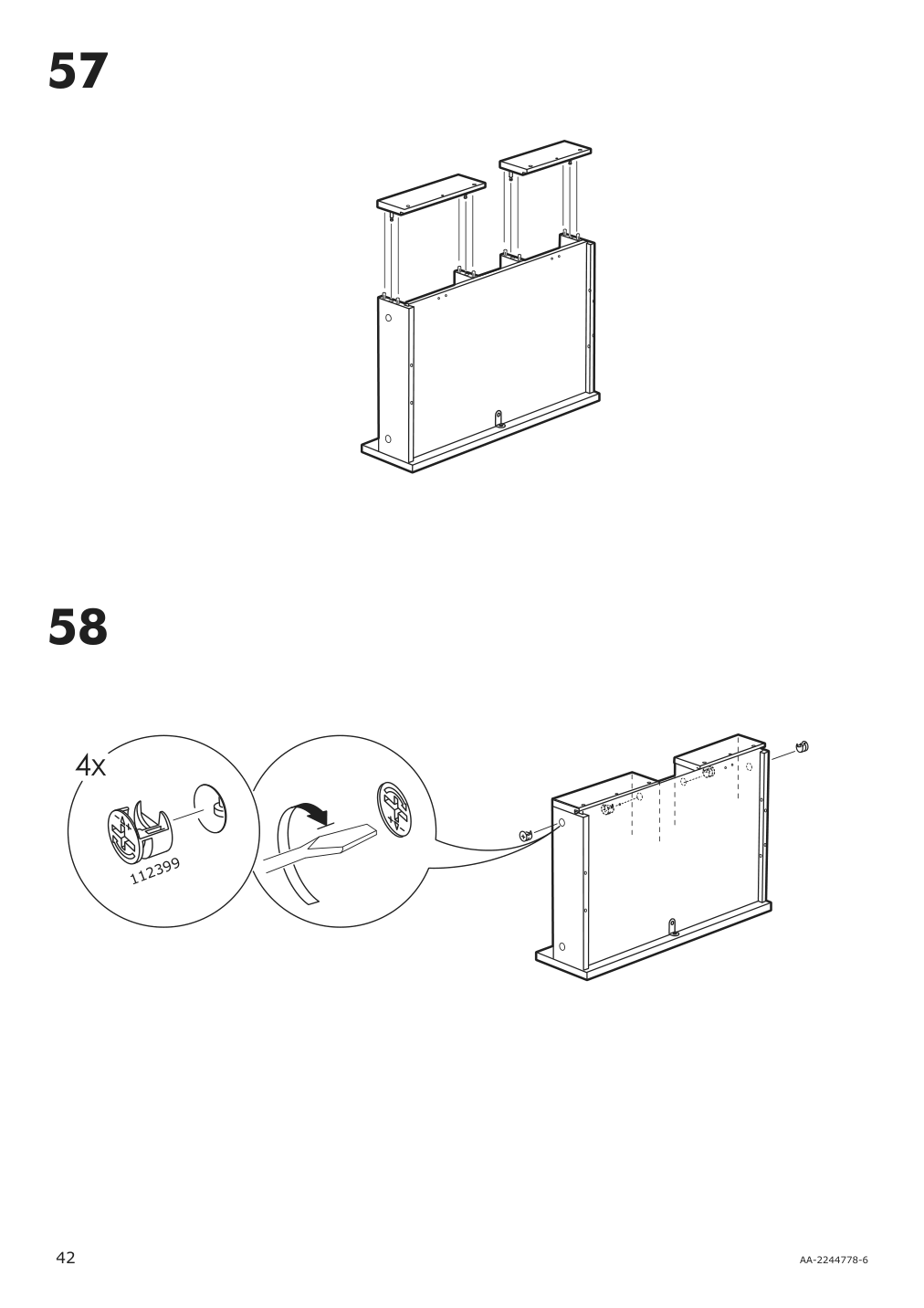 Assembly instructions for IKEA Hemnes open wash stand with 4 drawers gray | Page 42 - IKEA HEMNES open wash-stand with 4 drawers 704.971.67