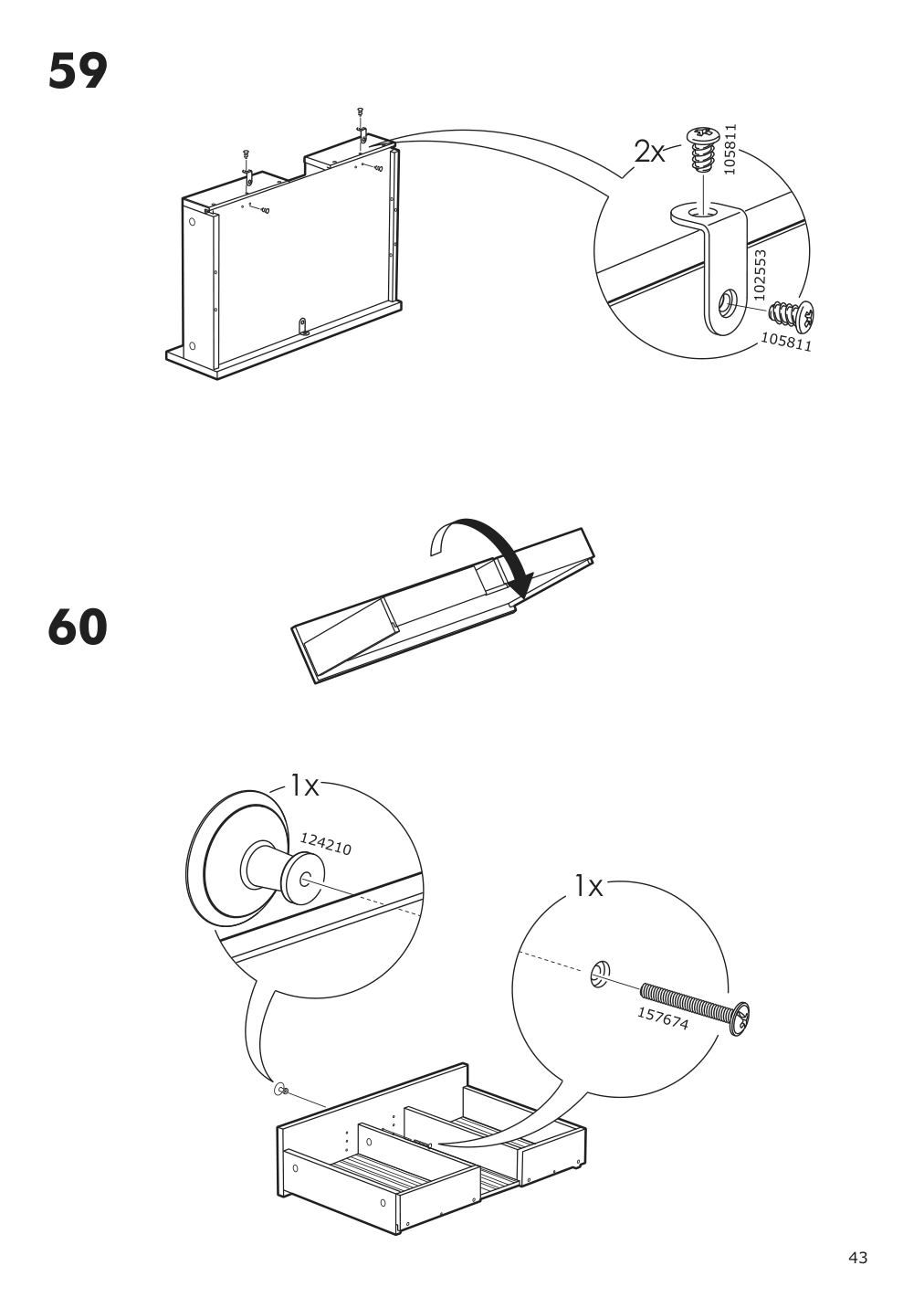 Assembly instructions for IKEA Hemnes open wash stand with 4 drawers gray | Page 43 - IKEA HEMNES open wash-stand with 4 drawers 704.971.67