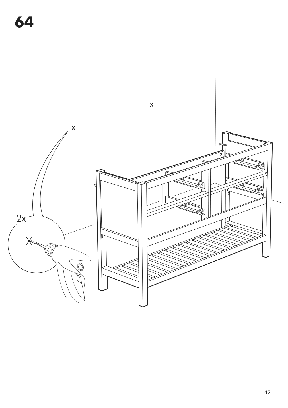 Assembly instructions for IKEA Hemnes open wash stand with 4 drawers gray | Page 47 - IKEA HEMNES open wash-stand with 4 drawers 704.971.67