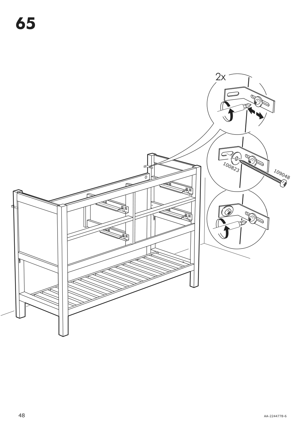 Assembly instructions for IKEA Hemnes open wash stand with 4 drawers gray | Page 48 - IKEA HEMNES open wash-stand with 4 drawers 704.971.67