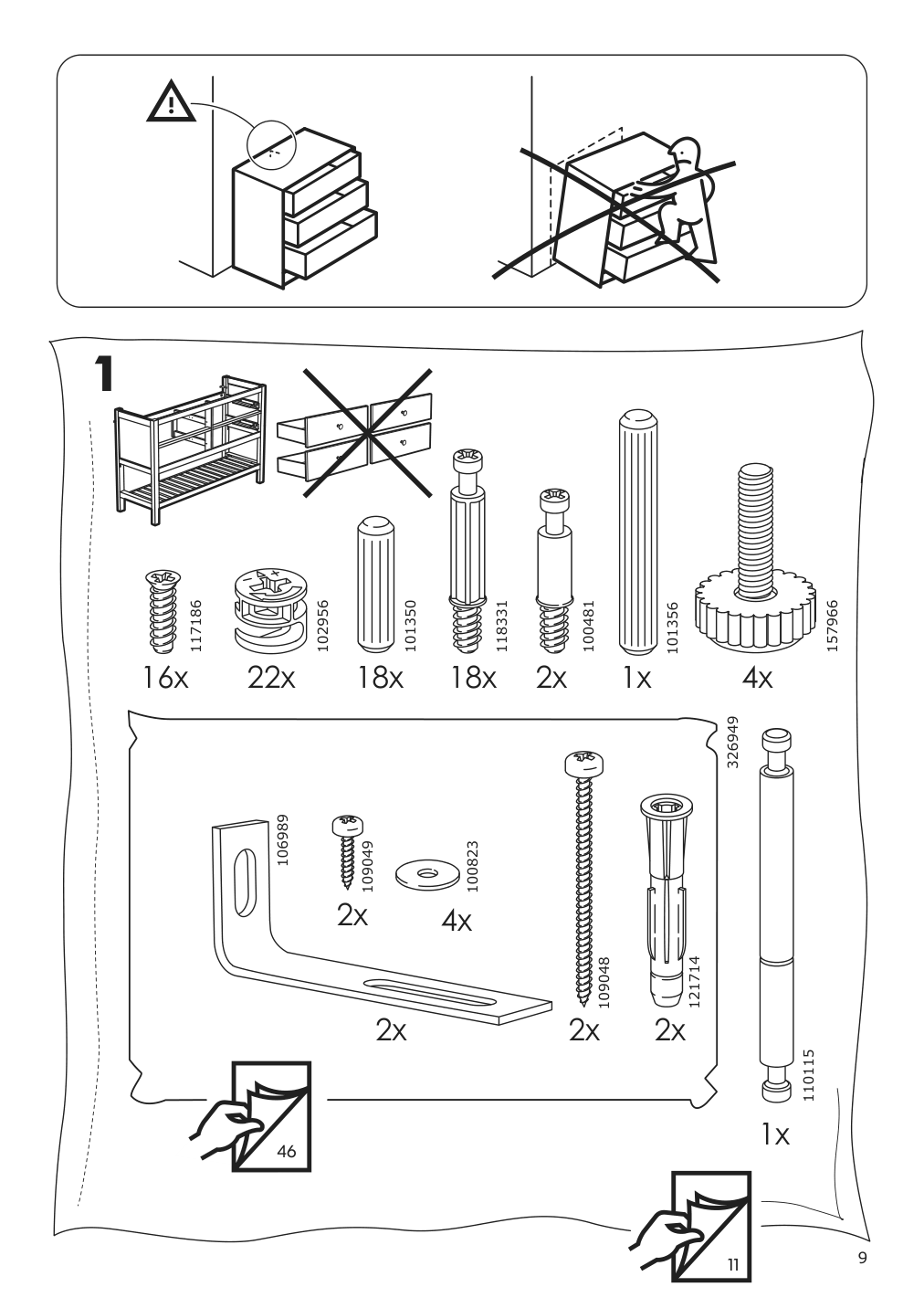 Assembly instructions for IKEA Hemnes open wash stand with 4 drawers gray | Page 9 - IKEA HEMNES open wash-stand with 4 drawers 704.971.67