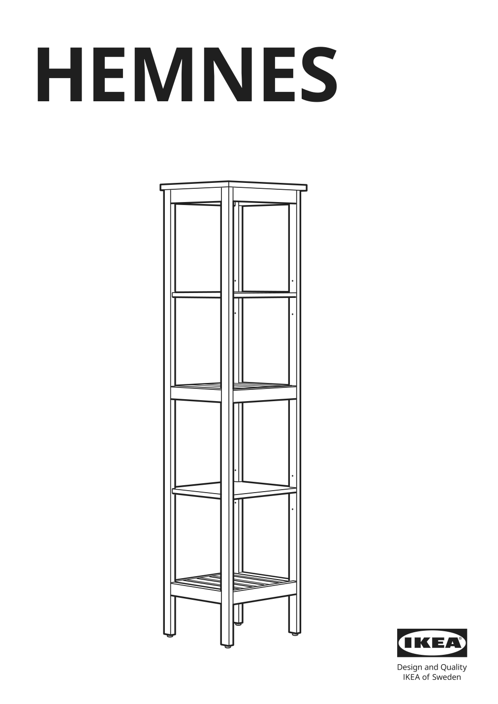 Assembly instructions for IKEA Hemnes shelf unit gray | Page 1 - IKEA HEMNES / RÄTTVIKEN bathroom furniture, set of 5 693.898.47