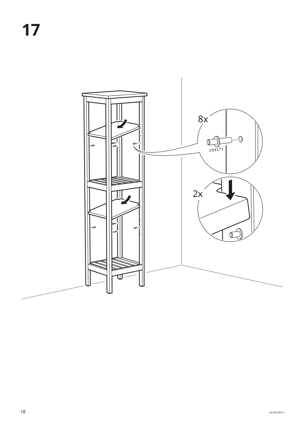 Assembly instructions for IKEA Hemnes shelf unit gray | Page 18 - IKEA HEMNES / RÄTTVIKEN bathroom furniture, set of 5 693.898.47