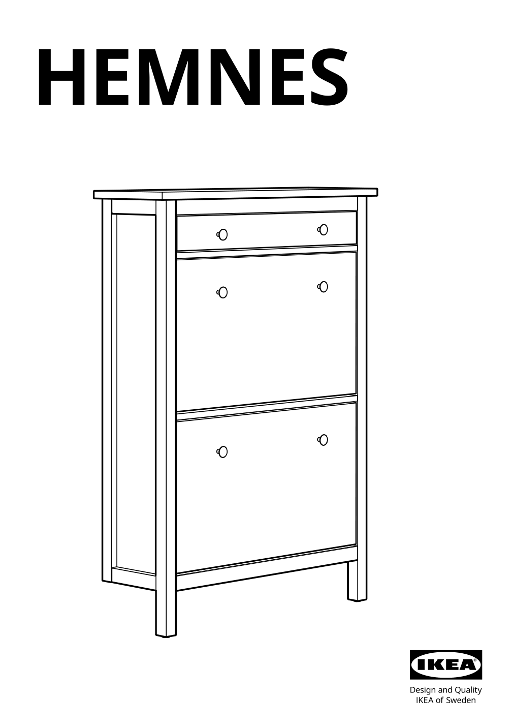 Assembly instructions for IKEA Hemnes shoe cabinet with 2 compartments black brown | Page 1 - IKEA HEMNES / TOLKNING hallway furniture, set of 3 795.279.52