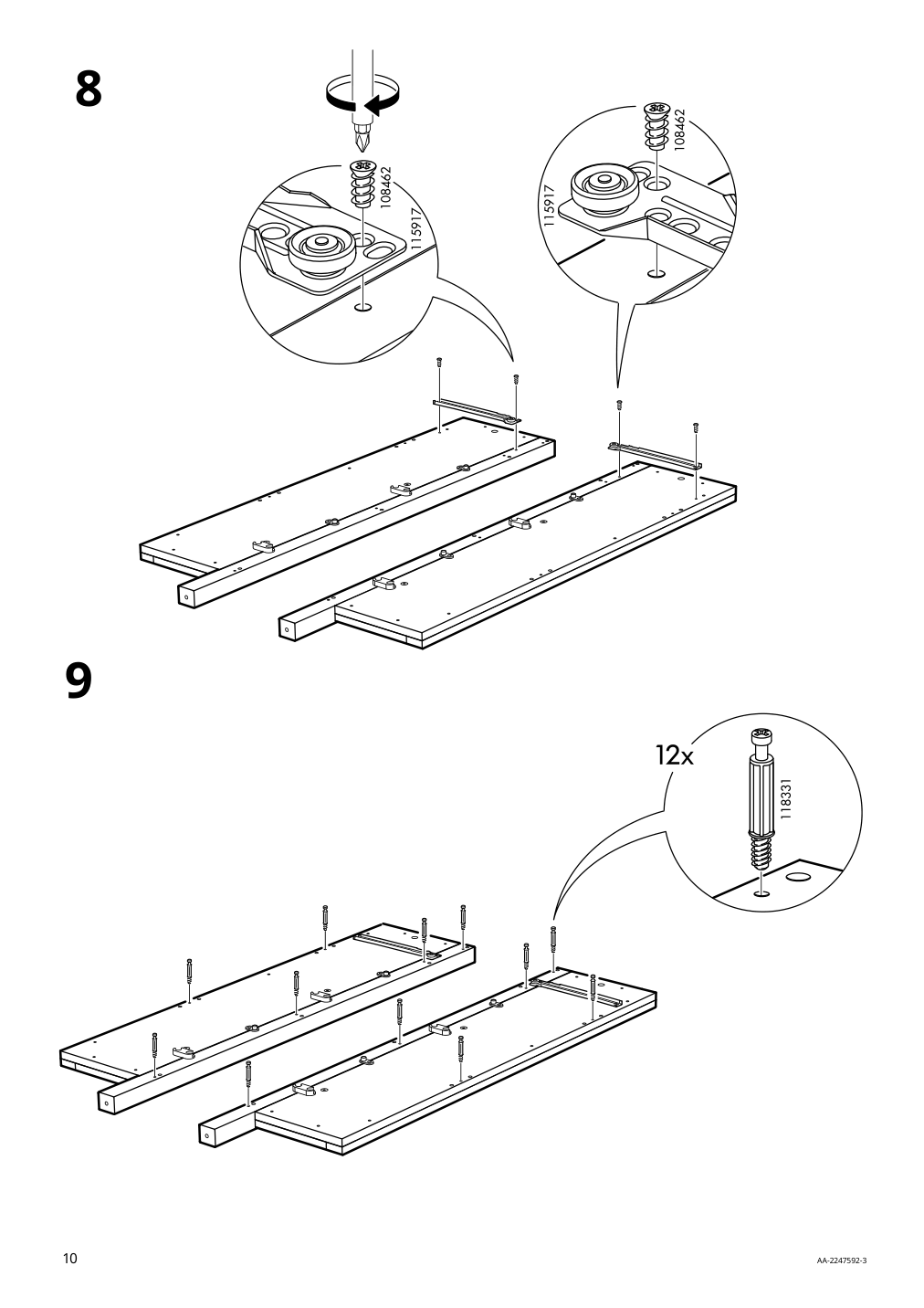 Assembly instructions for IKEA Hemnes shoe cabinet with 2 compartments black brown | Page 10 - IKEA HEMNES / TOLKNING hallway furniture, set of 3 795.279.52