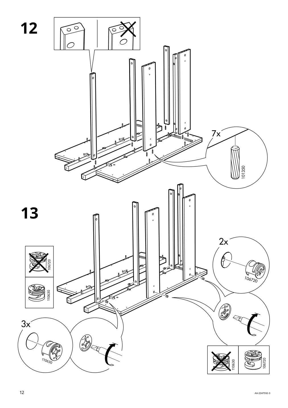 Assembly instructions for IKEA Hemnes shoe cabinet with 2 compartments black brown | Page 12 - IKEA HEMNES / TOLKNING hallway furniture, set of 3 795.279.52