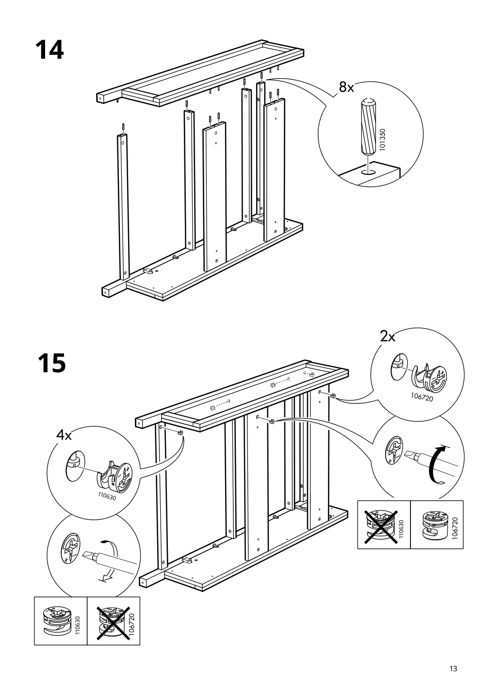 Assembly instructions for IKEA Hemnes shoe cabinet with 2 compartments black brown | Page 13 - IKEA HEMNES / TOLKNING hallway furniture, set of 3 795.279.52