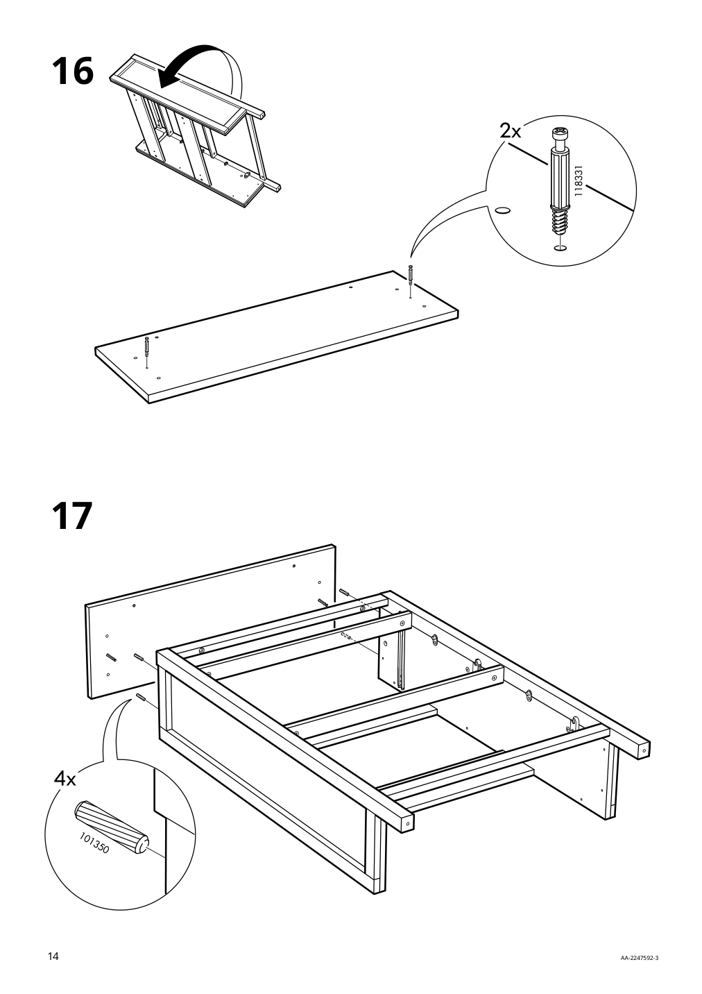 Assembly instructions for IKEA Hemnes shoe cabinet with 2 compartments black brown | Page 14 - IKEA HEMNES / TOLKNING hallway furniture, set of 3 795.279.52