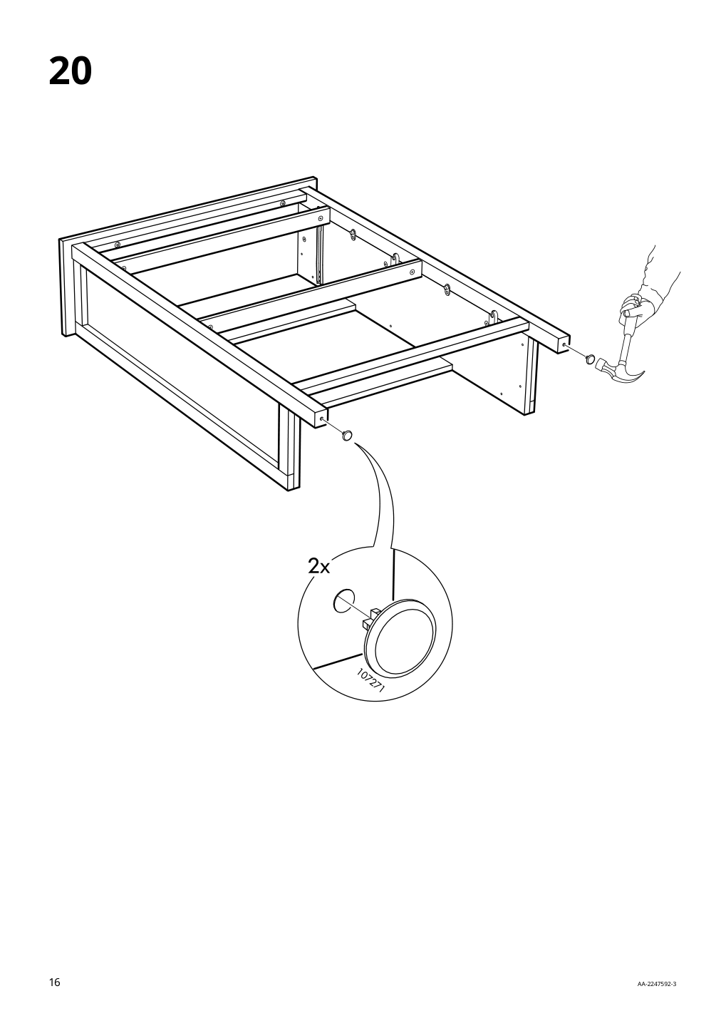 Assembly instructions for IKEA Hemnes shoe cabinet with 2 compartments black brown | Page 16 - IKEA HEMNES / TOLKNING hallway furniture, set of 3 795.279.52