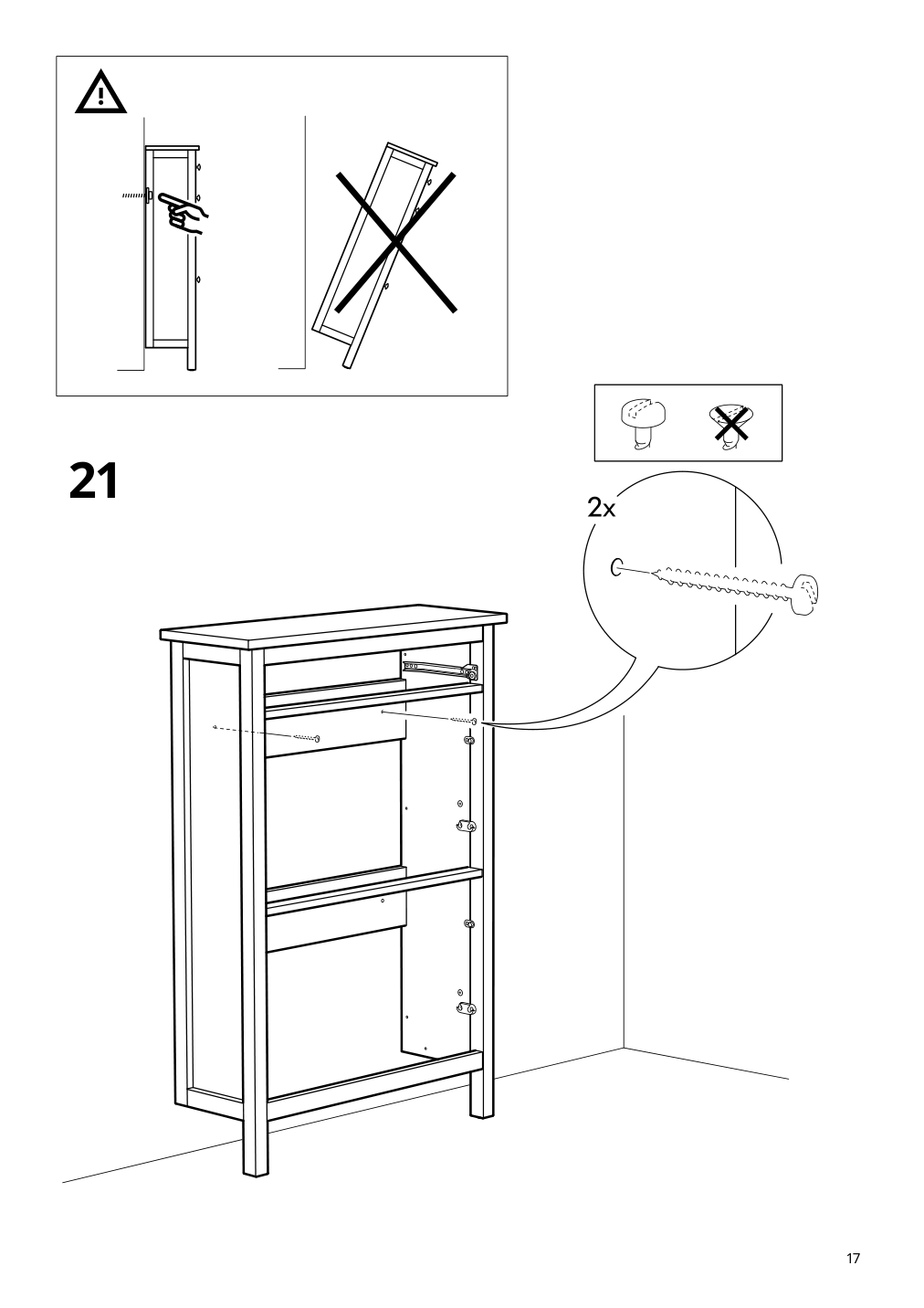 Assembly instructions for IKEA Hemnes shoe cabinet with 2 compartments black brown | Page 17 - IKEA HEMNES / TOLKNING hallway furniture, set of 3 795.279.52