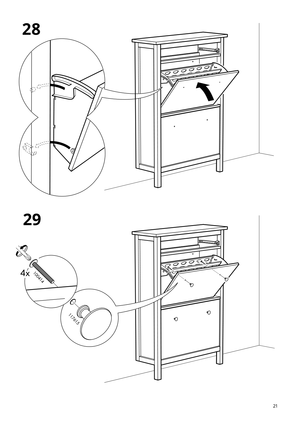 Assembly instructions for IKEA Hemnes shoe cabinet with 2 compartments black brown | Page 21 - IKEA HEMNES / TOLKNING hallway furniture, set of 3 795.279.52