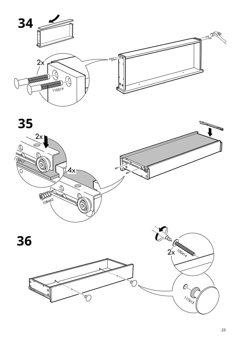 Assembly instructions for IKEA Hemnes shoe cabinet with 2 compartments black brown | Page 23 - IKEA HEMNES / TOLKNING hallway furniture, set of 3 795.279.52