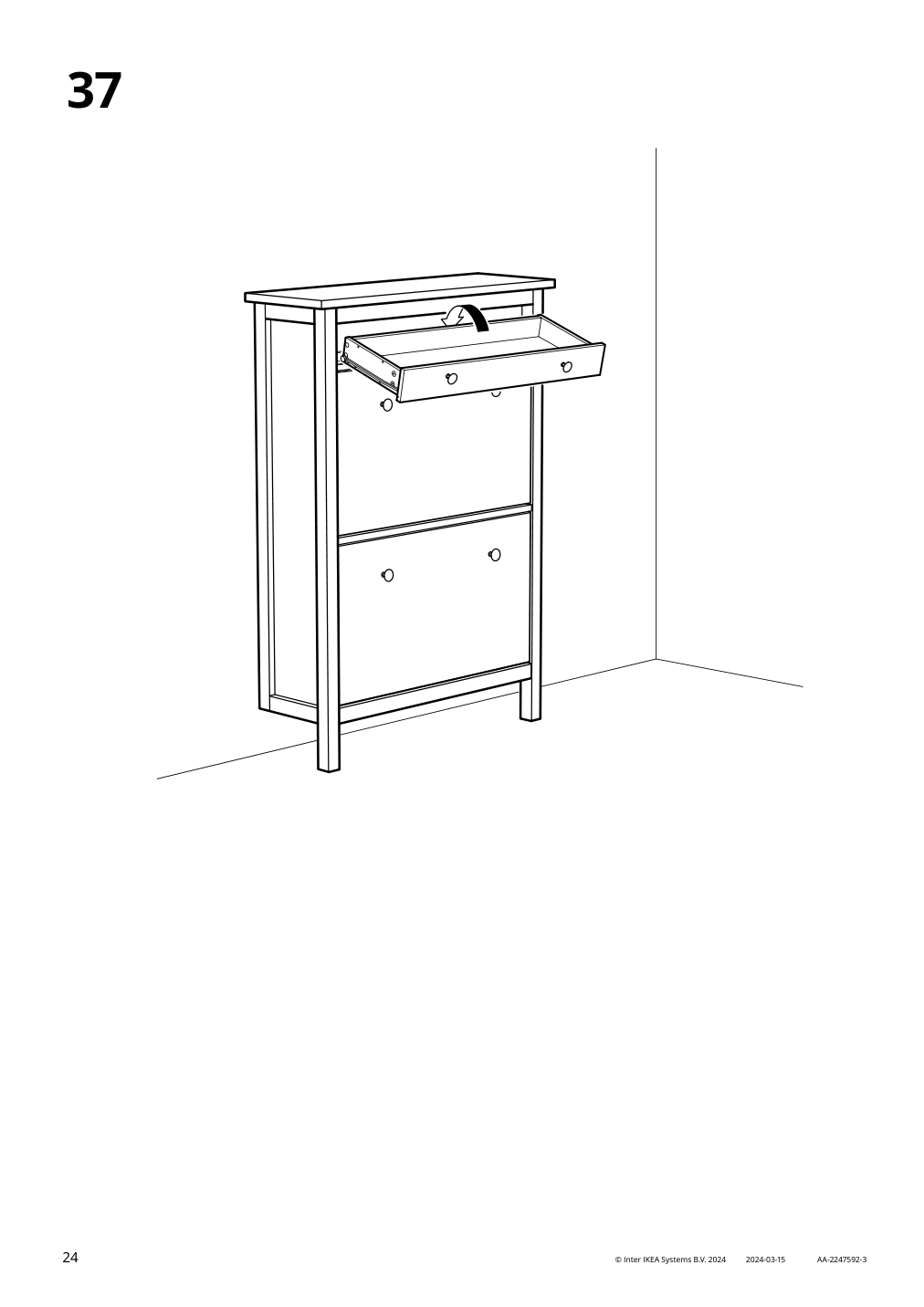 Assembly instructions for IKEA Hemnes shoe cabinet with 2 compartments black brown | Page 24 - IKEA HEMNES / TOLKNING hallway furniture, set of 3 795.279.52