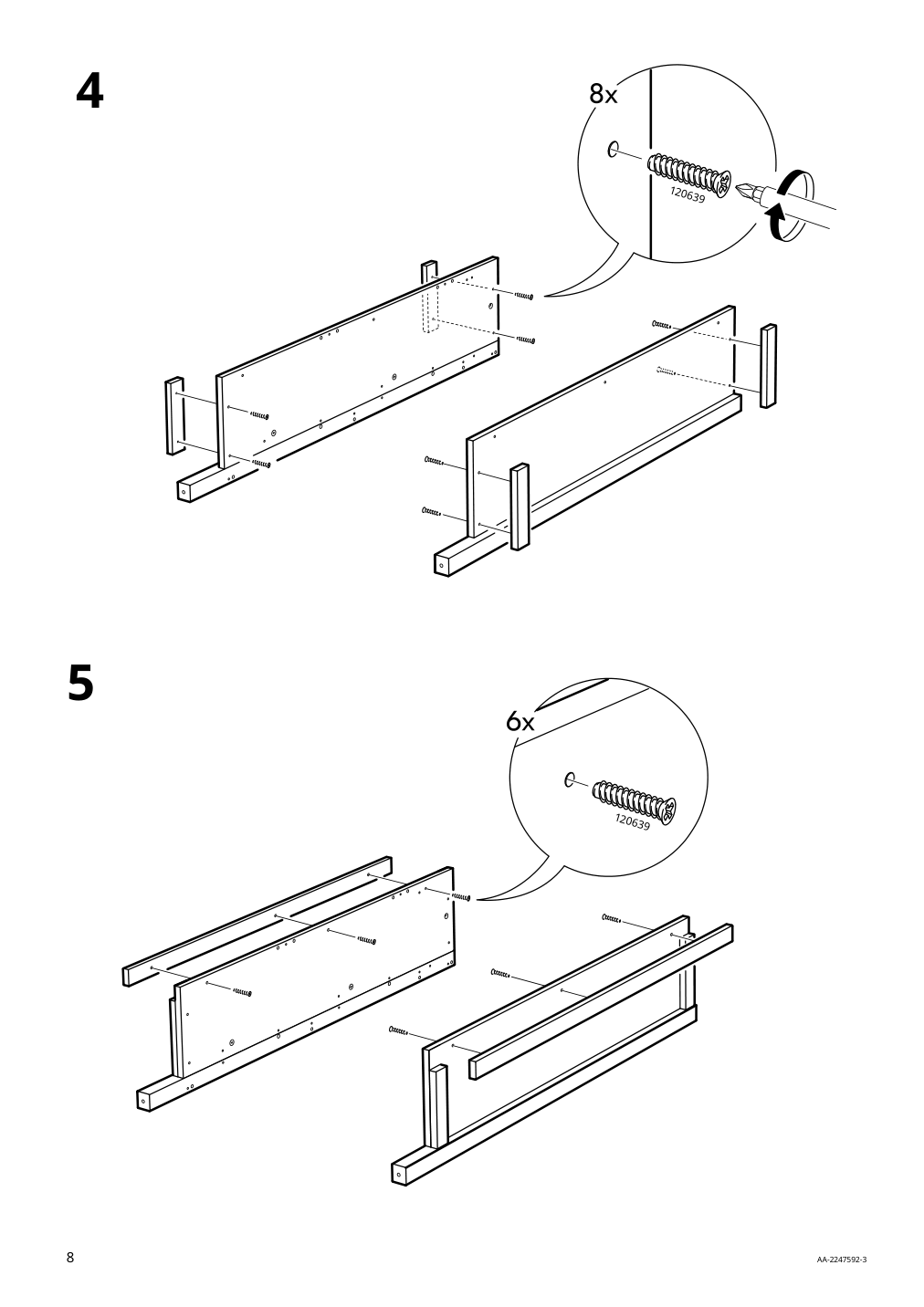 Assembly instructions for IKEA Hemnes shoe cabinet with 2 compartments black brown | Page 8 - IKEA HEMNES / TOLKNING hallway furniture, set of 3 795.279.52