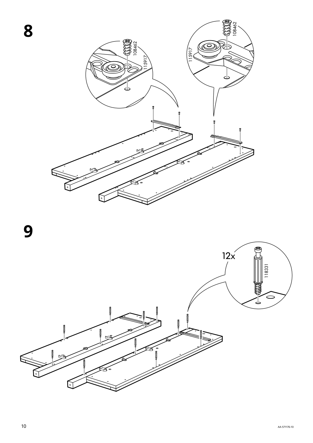 Assembly instructions for IKEA Hemnes shoe cabinet with 2 compartments black brown | Page 10 - IKEA HEMNES / TOLKNING hallway furniture, set of 3 795.279.52