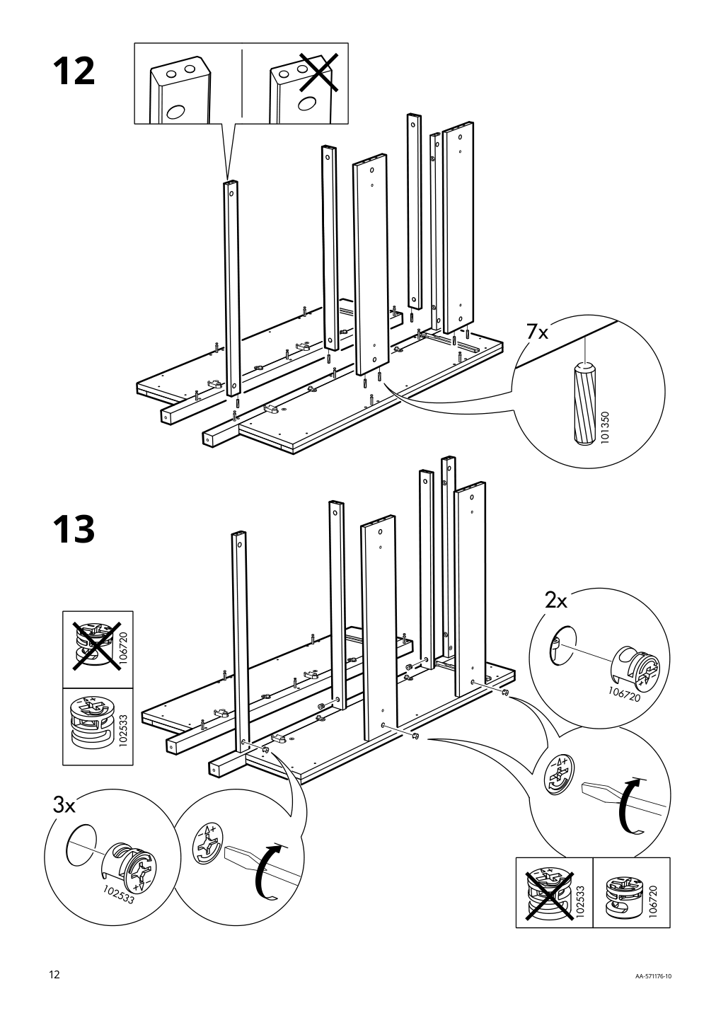 Assembly instructions for IKEA Hemnes shoe cabinet with 2 compartments black brown | Page 12 - IKEA HEMNES / TOLKNING hallway furniture, set of 3 795.279.52