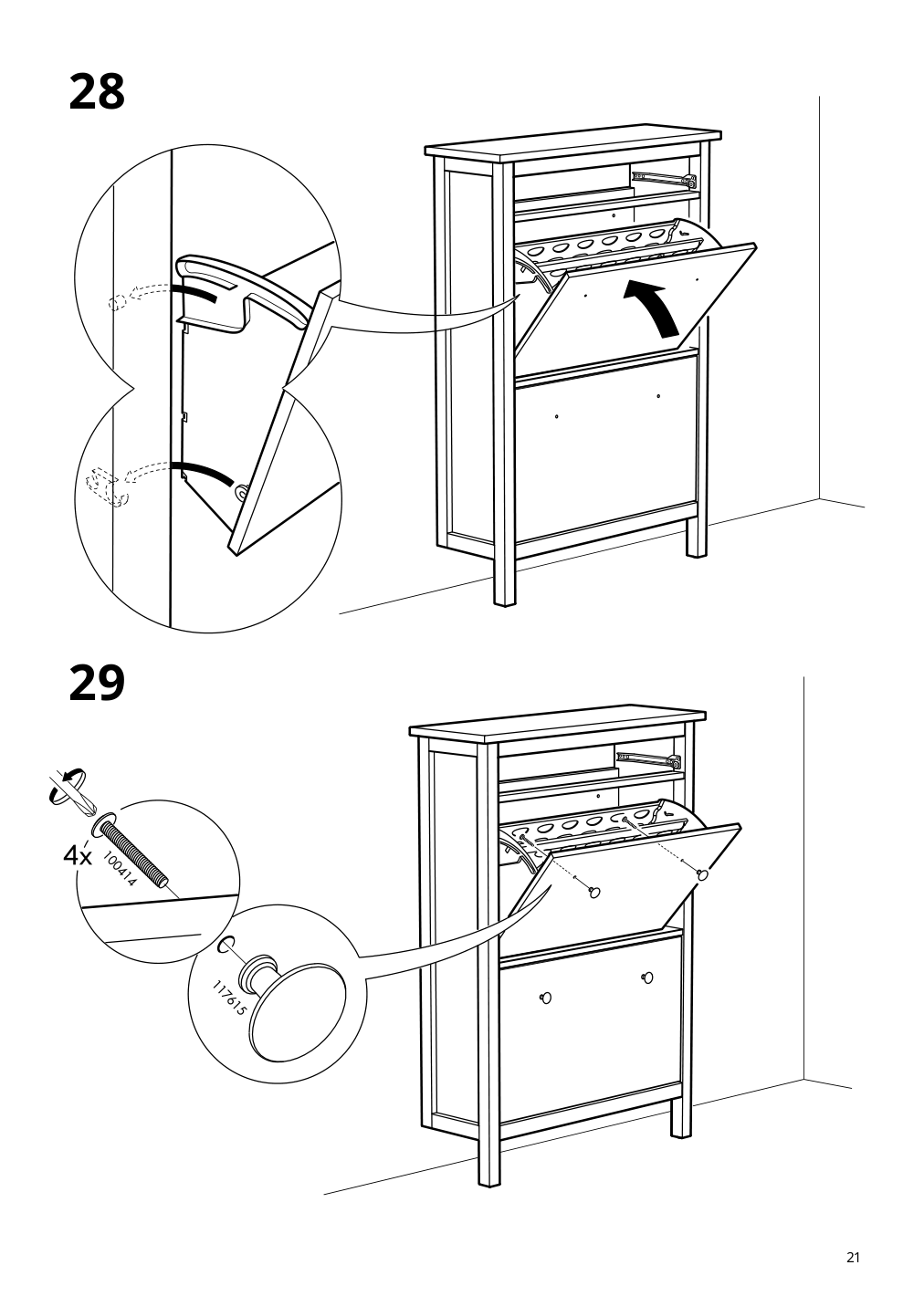 Assembly instructions for IKEA Hemnes shoe cabinet with 2 compartments black brown | Page 21 - IKEA HEMNES / TOLKNING hallway furniture, set of 3 795.279.52