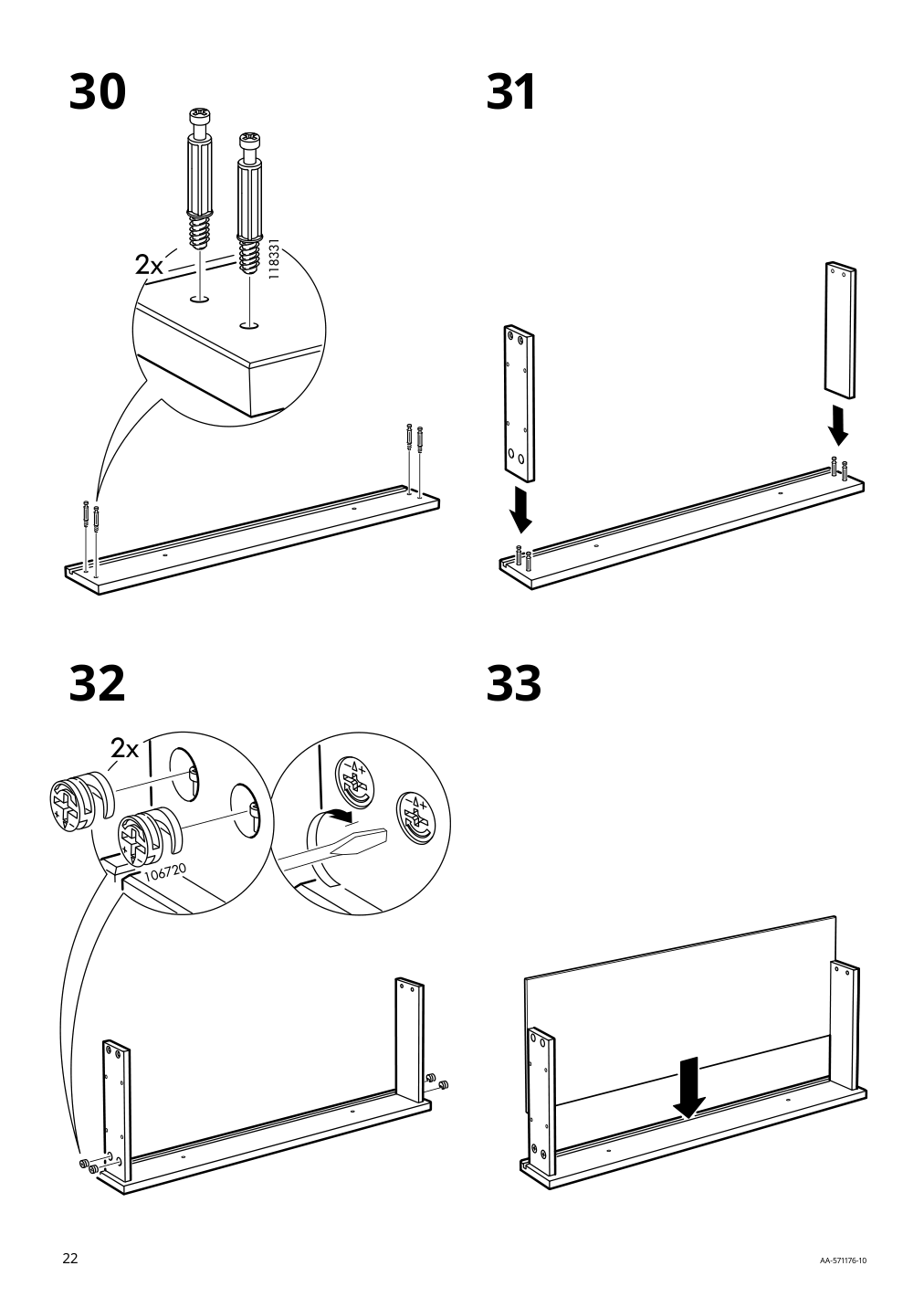 Assembly instructions for IKEA Hemnes shoe cabinet with 2 compartments black brown | Page 22 - IKEA HEMNES / TOLKNING hallway furniture, set of 3 795.279.52