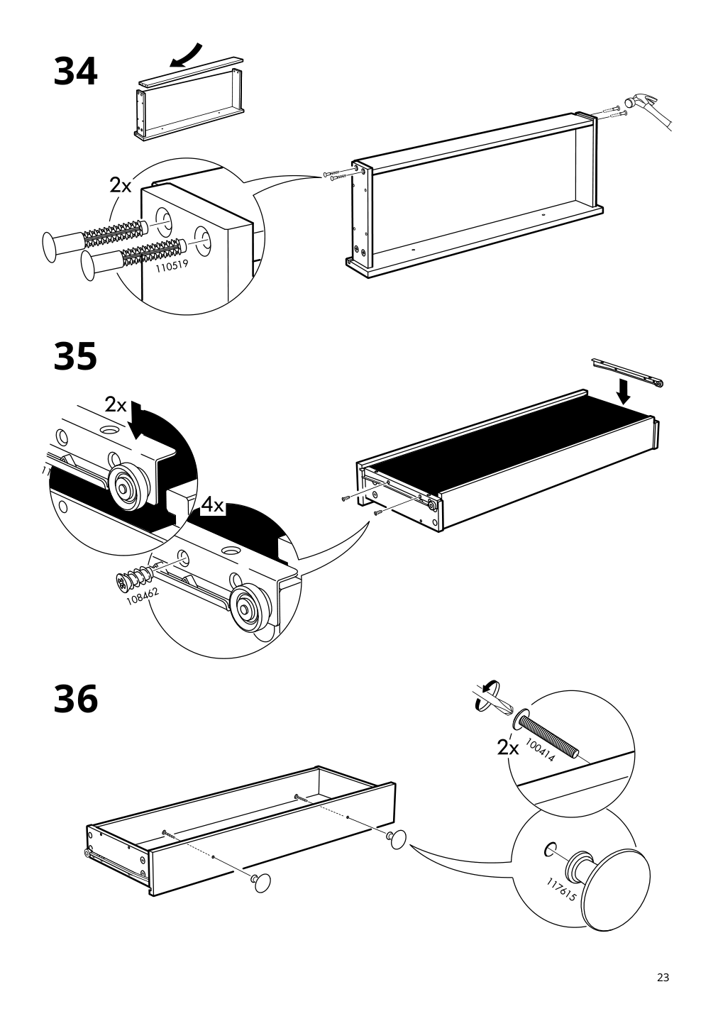 Assembly instructions for IKEA Hemnes shoe cabinet with 2 compartments black brown | Page 23 - IKEA HEMNES / TOLKNING hallway furniture, set of 3 795.279.52