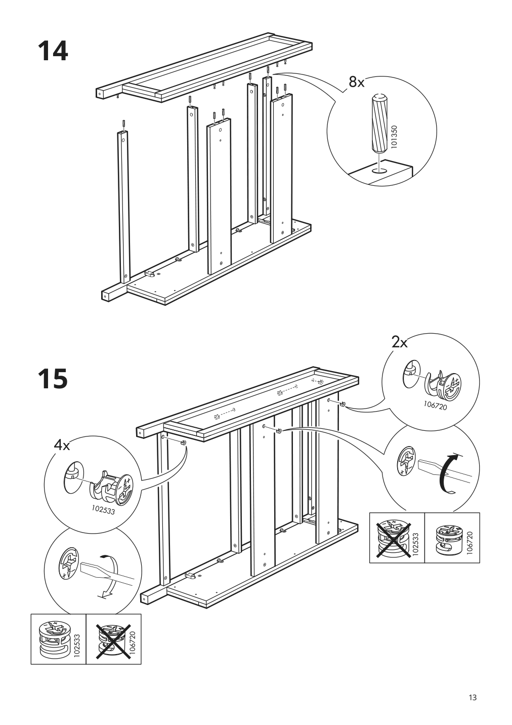 Assembly instructions for IKEA Hemnes shoe cabinet with 2 compartments white | Page 13 - IKEA HEMNES shoe cabinet with 2 compartments 201.695.59