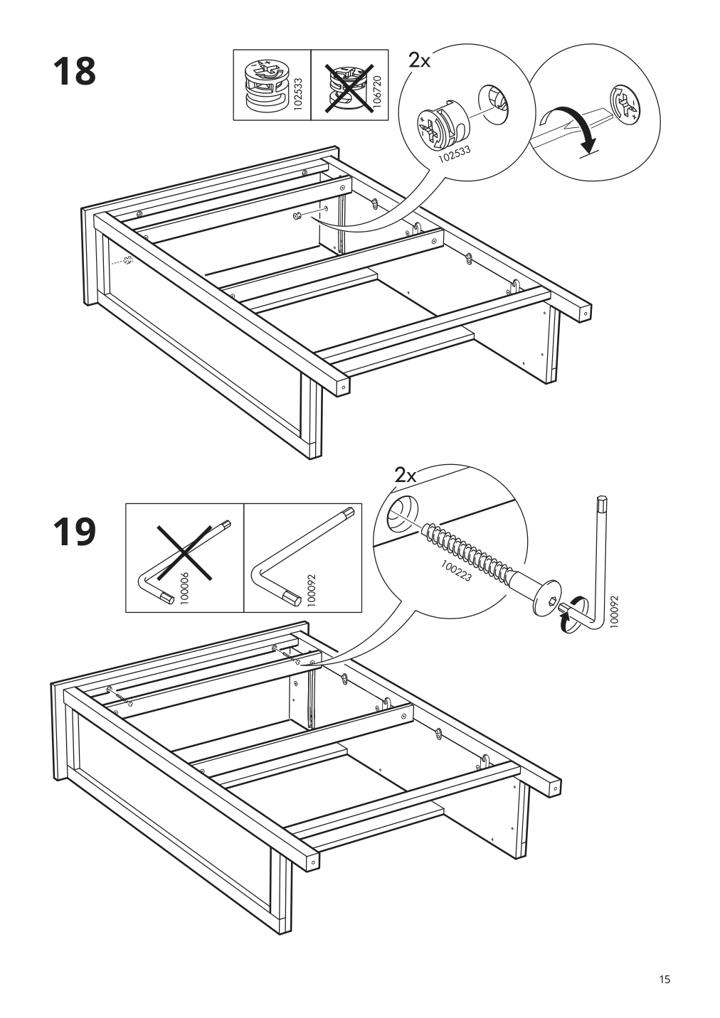 Assembly instructions for IKEA Hemnes shoe cabinet with 2 compartments white | Page 15 - IKEA HEMNES shoe cabinet with 2 compartments 201.695.59