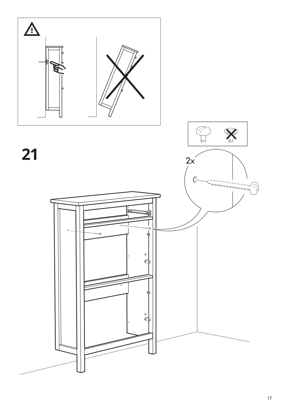 Assembly instructions for IKEA Hemnes shoe cabinet with 2 compartments white | Page 17 - IKEA HEMNES shoe cabinet with 2 compartments 201.695.59