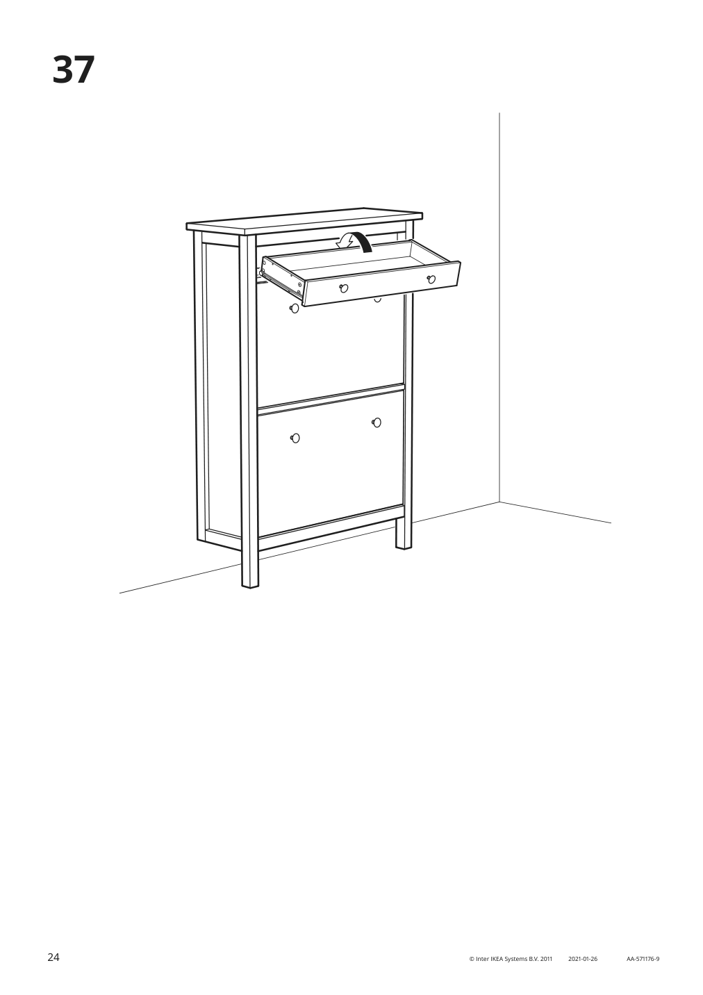 Assembly instructions for IKEA Hemnes shoe cabinet with 2 compartments white | Page 24 - IKEA HEMNES shoe cabinet with 2 compartments 201.695.59