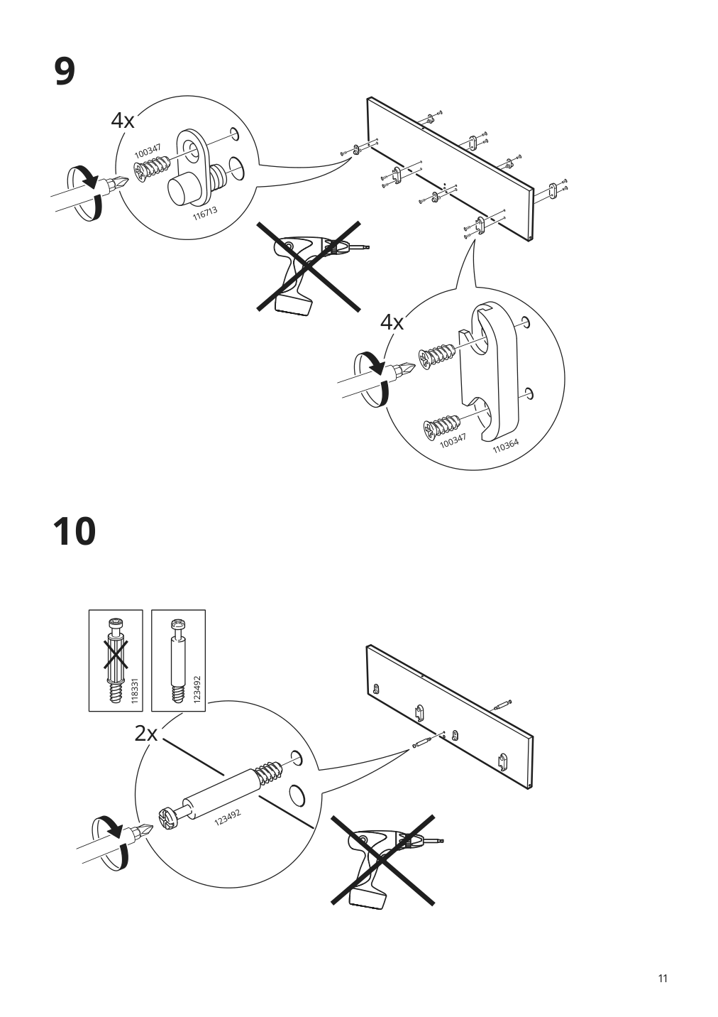 Assembly instructions for IKEA Hemnes shoe cabinet with 4 compartments black brown | Page 11 - IKEA HEMNES shoe cabinet with 4 compartments 801.561.20