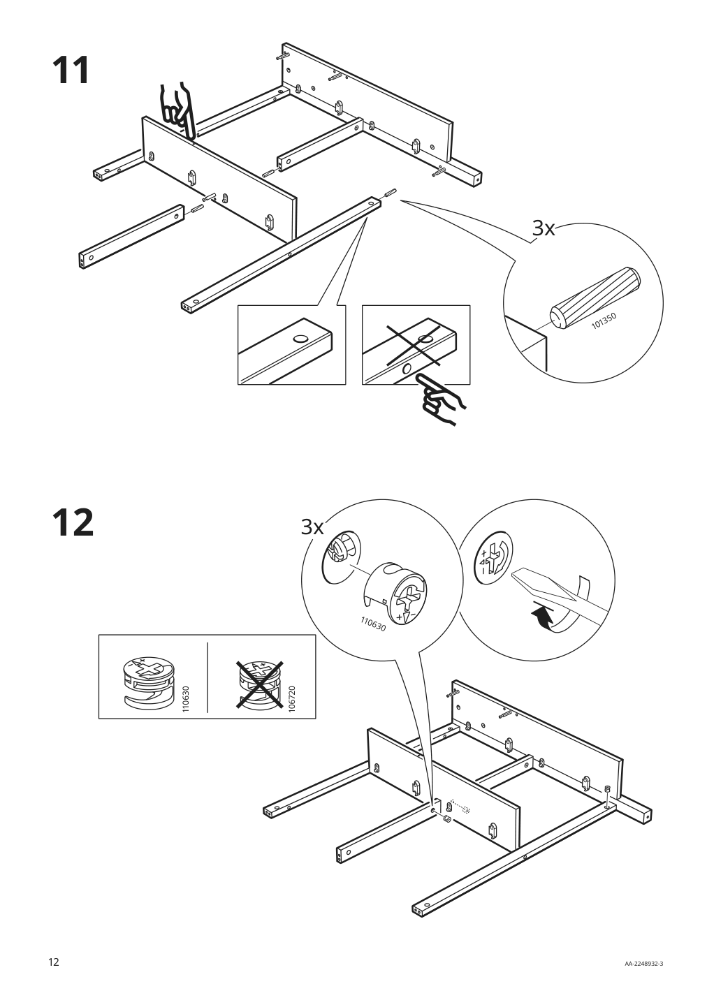 Assembly instructions for IKEA Hemnes shoe cabinet with 4 compartments black brown | Page 12 - IKEA HEMNES shoe cabinet with 4 compartments 801.561.20