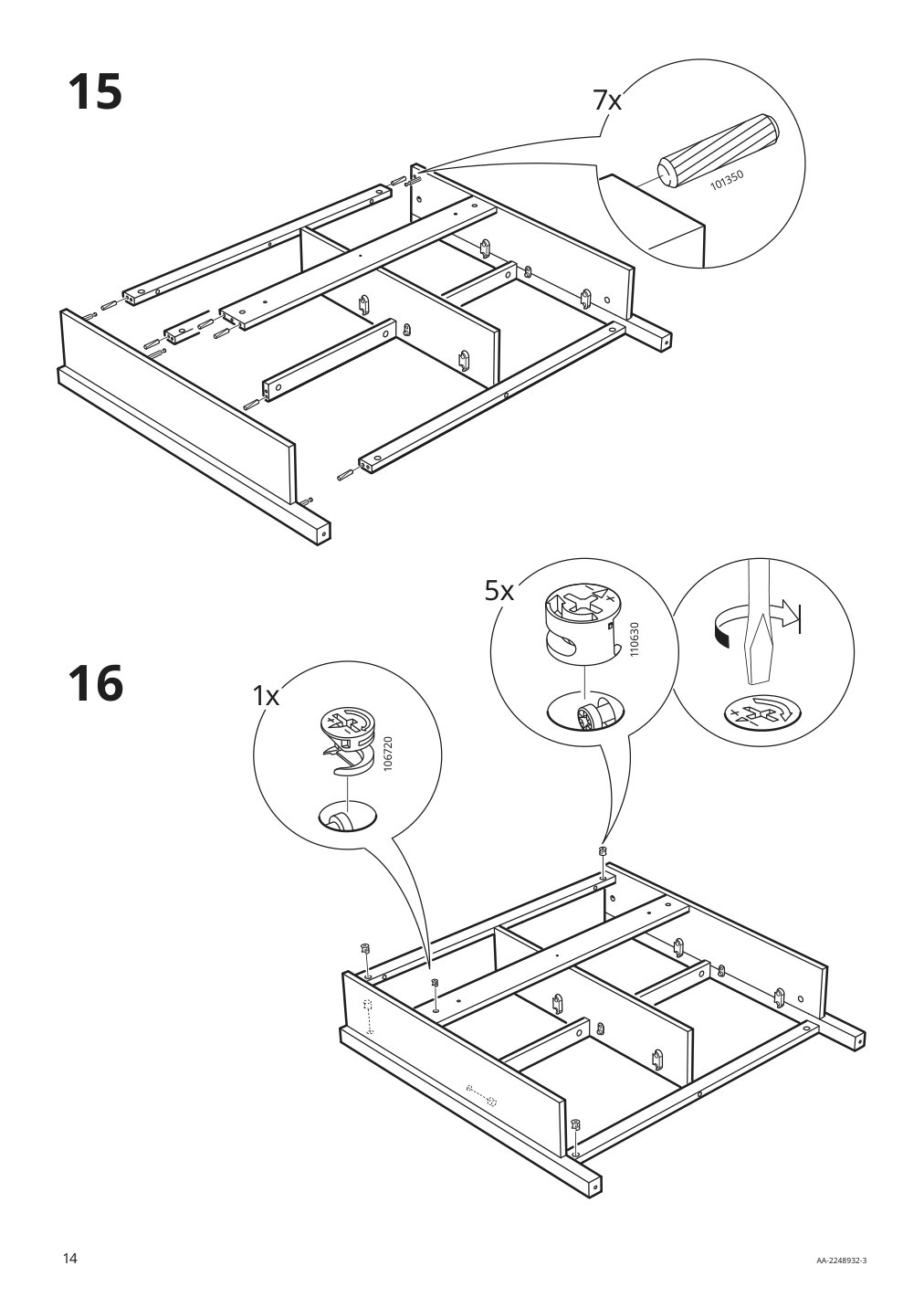 Assembly instructions for IKEA Hemnes shoe cabinet with 4 compartments black brown | Page 14 - IKEA HEMNES shoe cabinet with 4 compartments 801.561.20