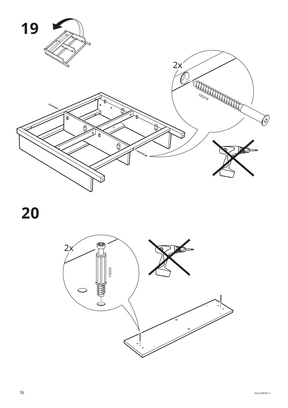 Assembly instructions for IKEA Hemnes shoe cabinet with 4 compartments black brown | Page 16 - IKEA HEMNES shoe cabinet with 4 compartments 801.561.20