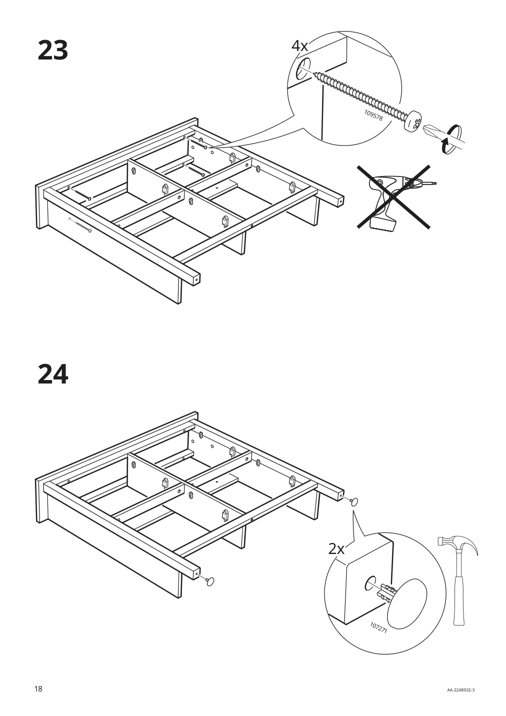 Assembly instructions for IKEA Hemnes shoe cabinet with 4 compartments black brown | Page 18 - IKEA HEMNES shoe cabinet with 4 compartments 801.561.20