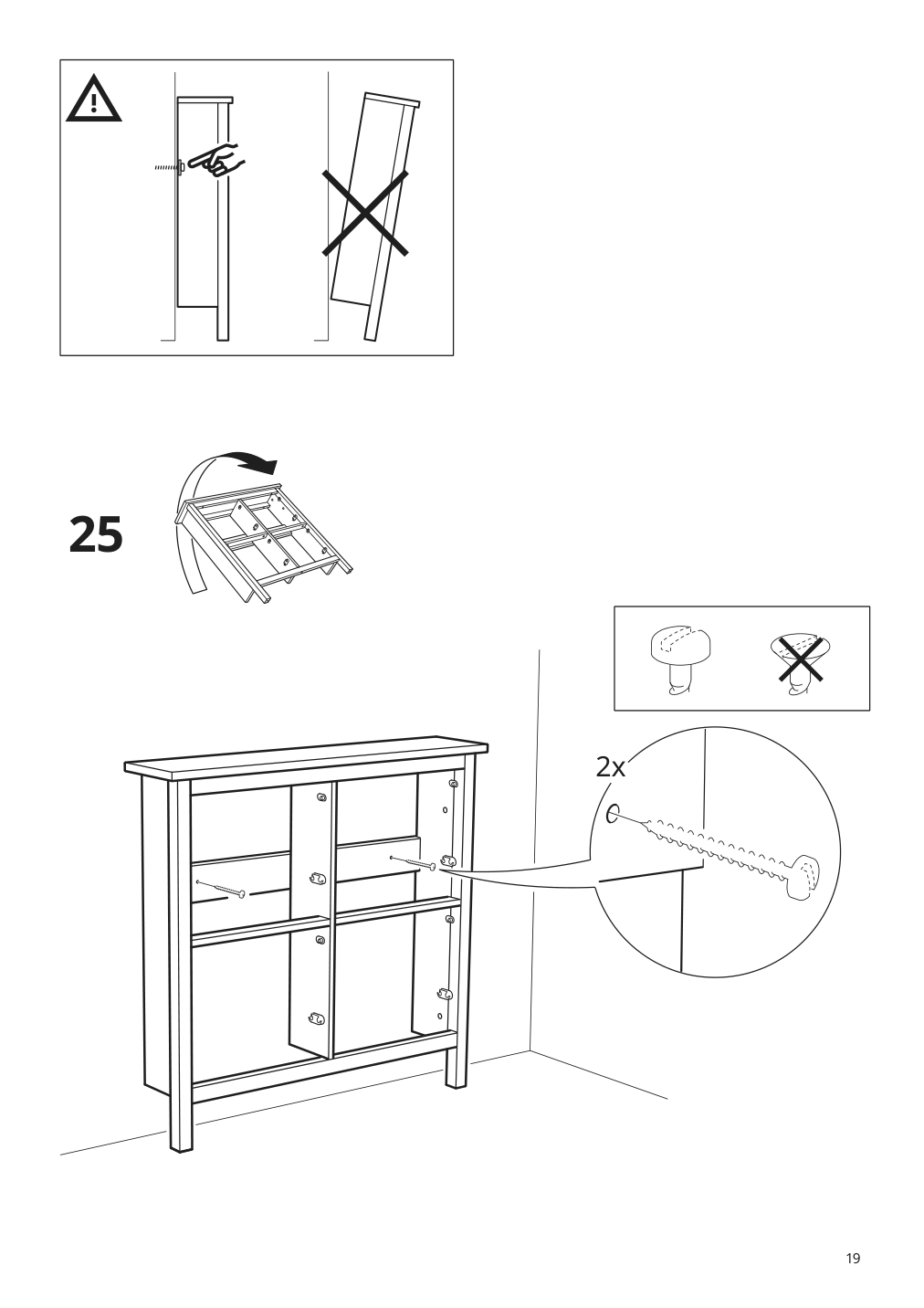 Assembly instructions for IKEA Hemnes shoe cabinet with 4 compartments black brown | Page 19 - IKEA HEMNES shoe cabinet with 4 compartments 801.561.20