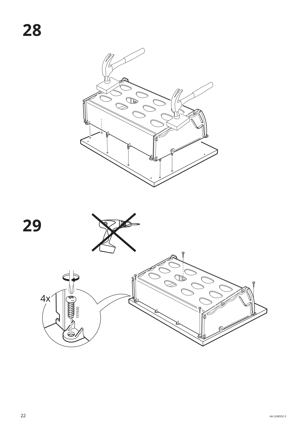 Assembly instructions for IKEA Hemnes shoe cabinet with 4 compartments black brown | Page 22 - IKEA HEMNES shoe cabinet with 4 compartments 801.561.20