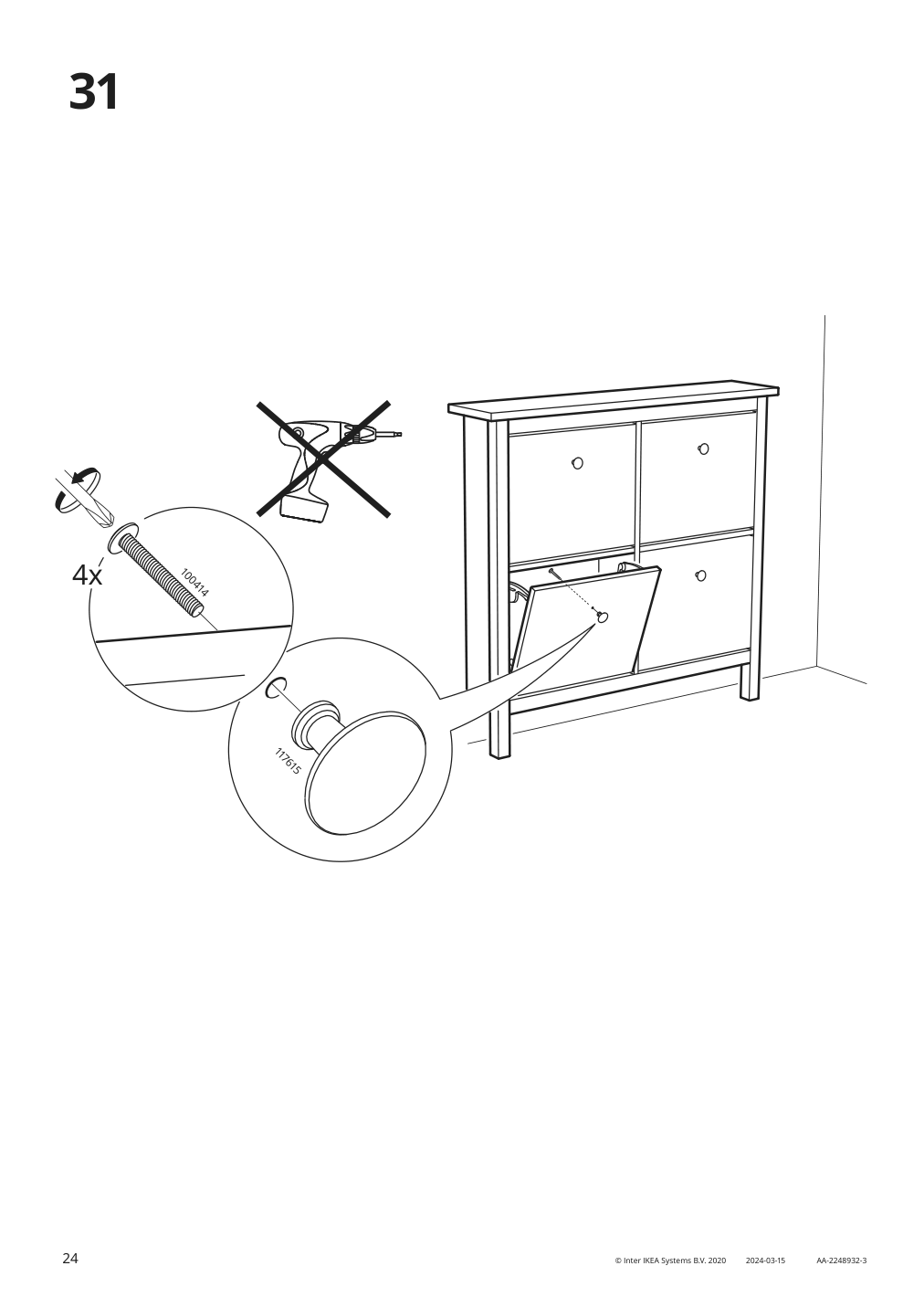 Assembly instructions for IKEA Hemnes shoe cabinet with 4 compartments black brown | Page 24 - IKEA HEMNES shoe cabinet with 4 compartments 801.561.20