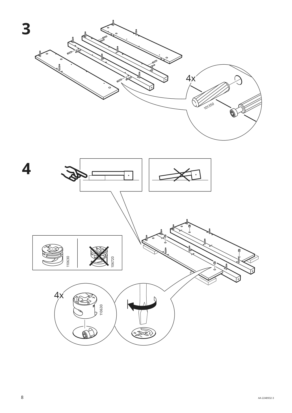 Assembly instructions for IKEA Hemnes shoe cabinet with 4 compartments black brown | Page 8 - IKEA HEMNES shoe cabinet with 4 compartments 801.561.20