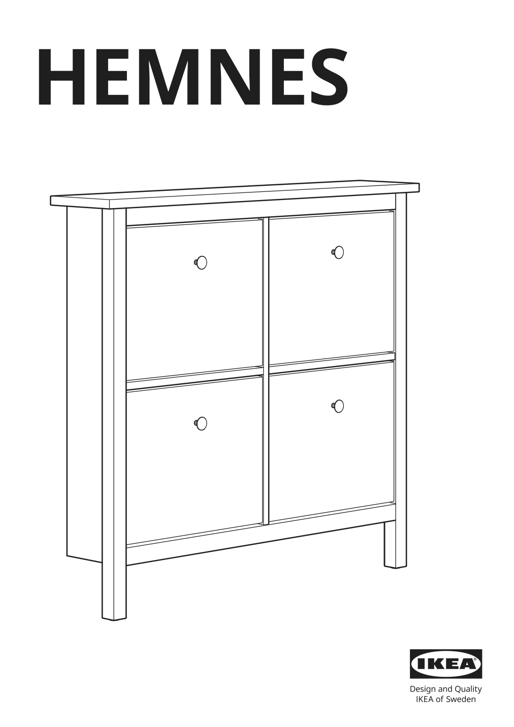 Assembly instructions for IKEA Hemnes shoe cabinet with 4 compartments white | Page 1 - IKEA HEMNES shoe cabinet with 4 compartments 601.561.21