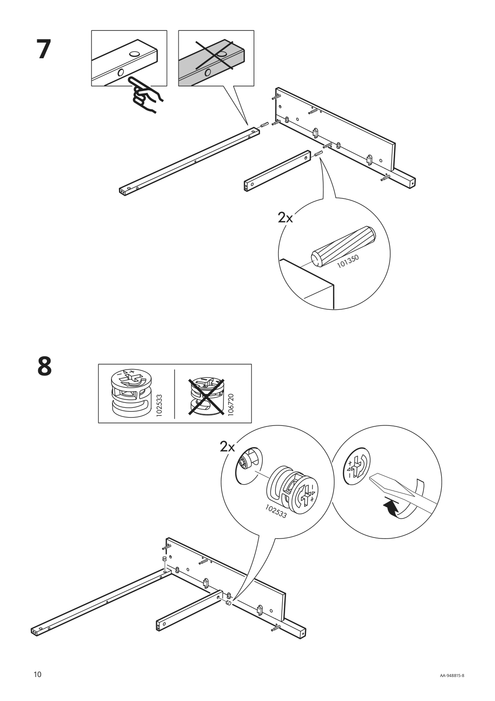 Assembly instructions for IKEA Hemnes shoe cabinet with 4 compartments white | Page 10 - IKEA HEMNES shoe cabinet with 4 compartments 601.561.21