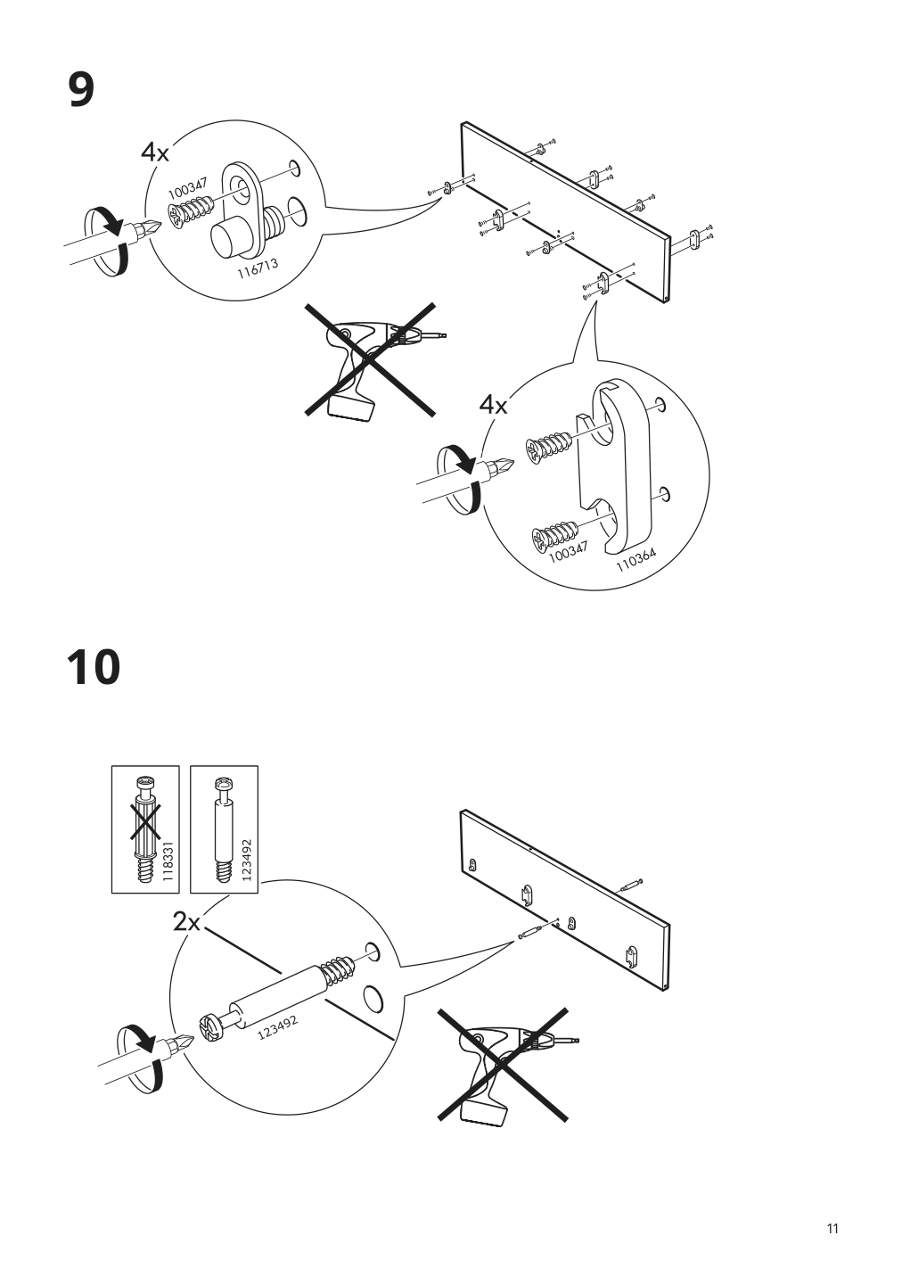 Assembly instructions for IKEA Hemnes shoe cabinet with 4 compartments white | Page 11 - IKEA HEMNES shoe cabinet with 4 compartments 601.561.21