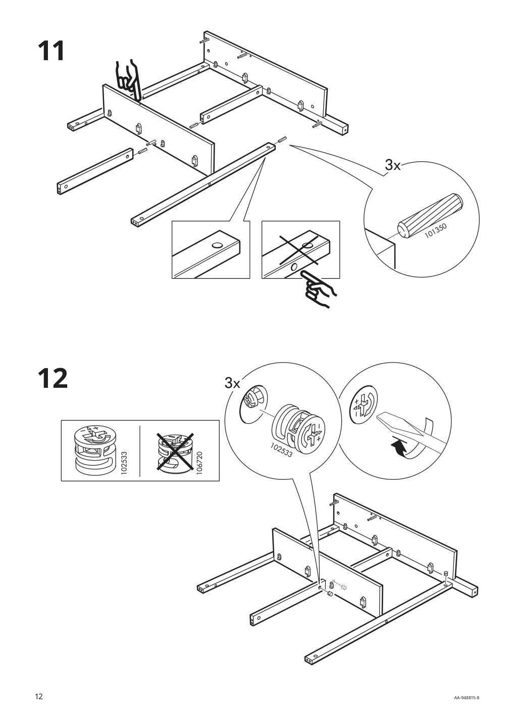 Assembly instructions for IKEA Hemnes shoe cabinet with 4 compartments white | Page 12 - IKEA HEMNES shoe cabinet with 4 compartments 601.561.21