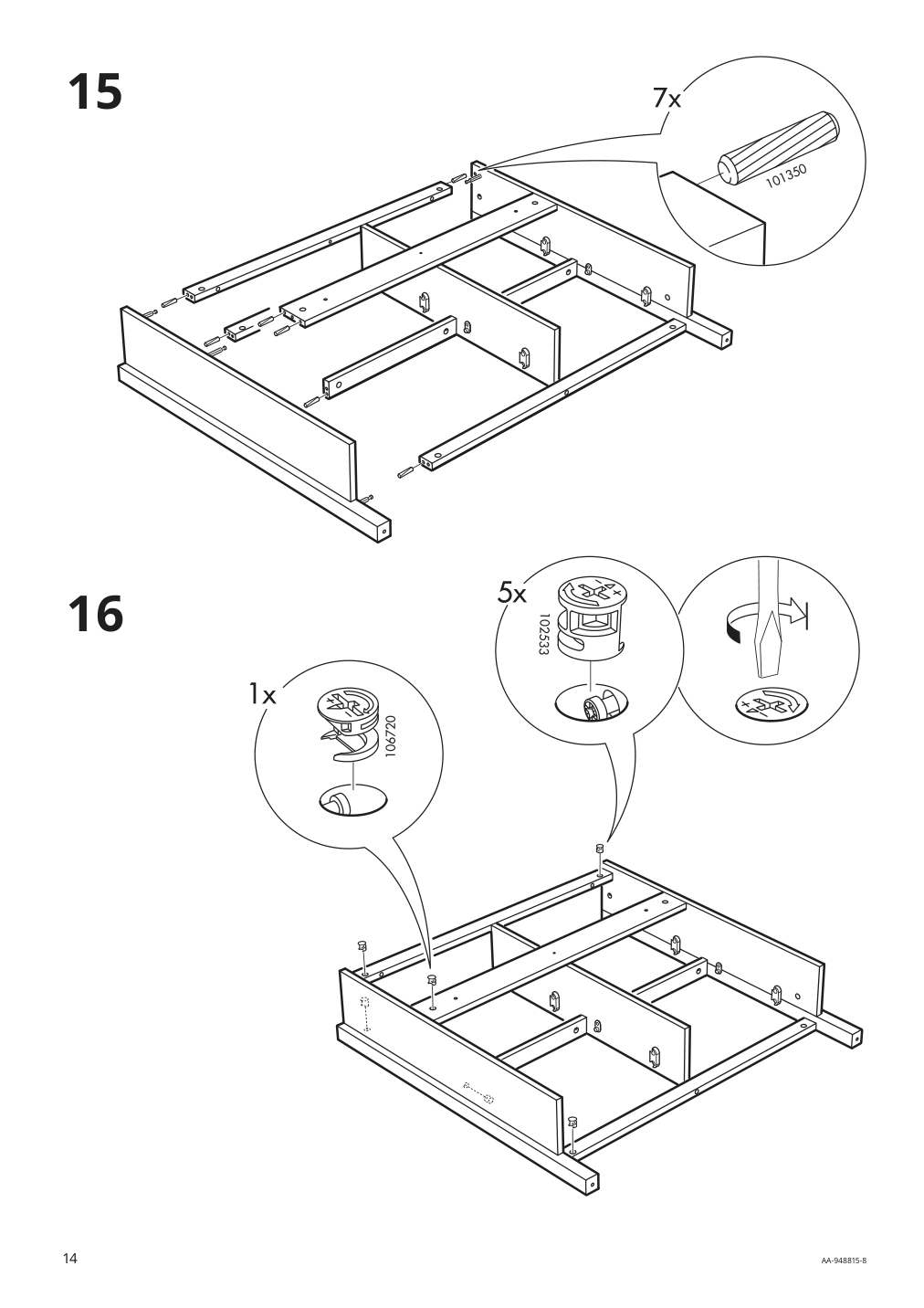 Assembly instructions for IKEA Hemnes shoe cabinet with 4 compartments white | Page 14 - IKEA HEMNES shoe cabinet with 4 compartments 601.561.21