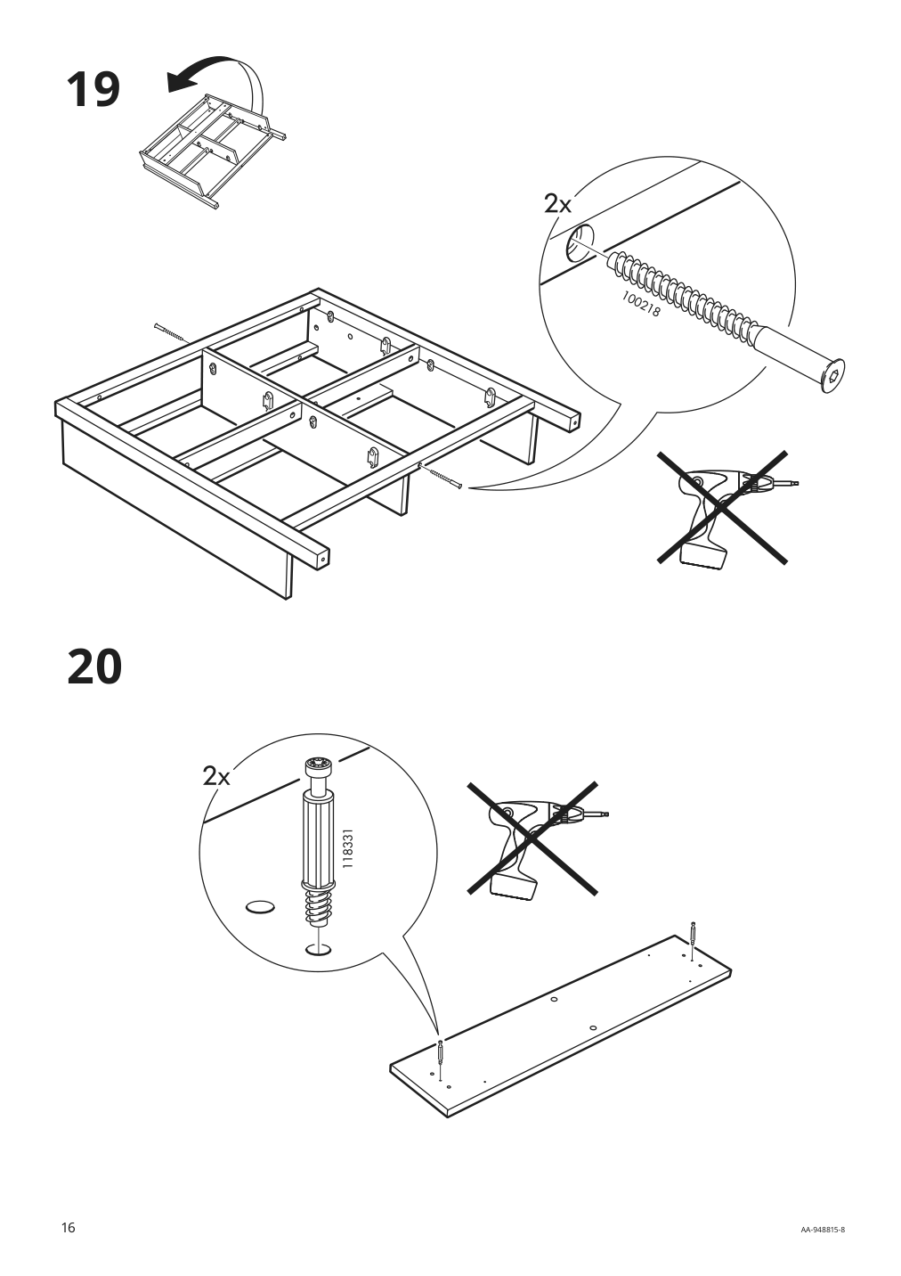 Assembly instructions for IKEA Hemnes shoe cabinet with 4 compartments white | Page 16 - IKEA HEMNES shoe cabinet with 4 compartments 601.561.21