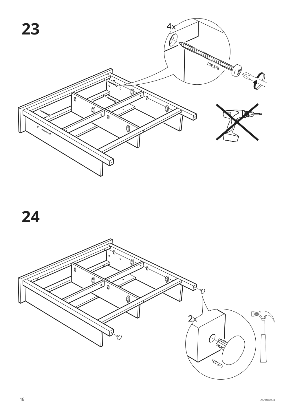 Assembly instructions for IKEA Hemnes shoe cabinet with 4 compartments white | Page 18 - IKEA HEMNES shoe cabinet with 4 compartments 601.561.21